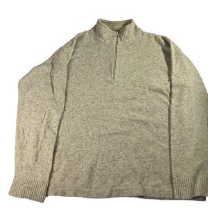 Woolrich Wool Quarter Zip Sweater Men's XL Oatmeal